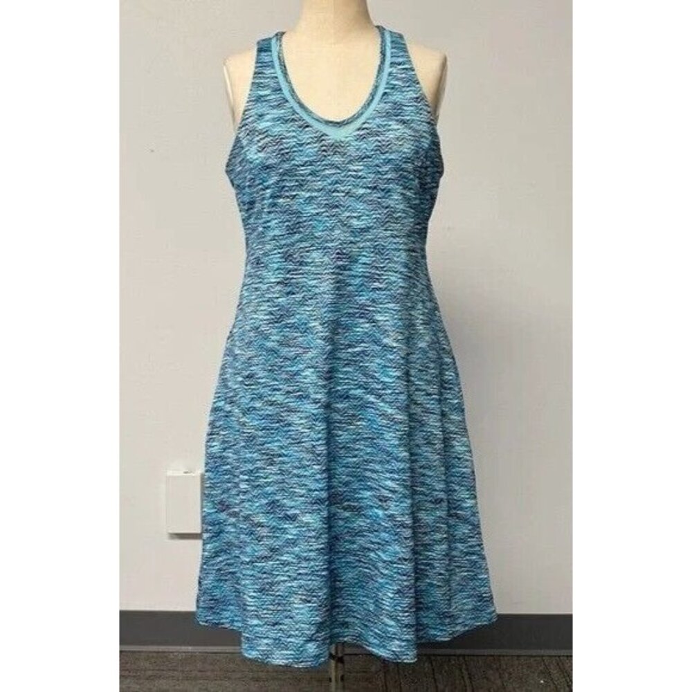 MPG Dress Tank Top Sleeveless T-Back Blue & Black Print Size 6